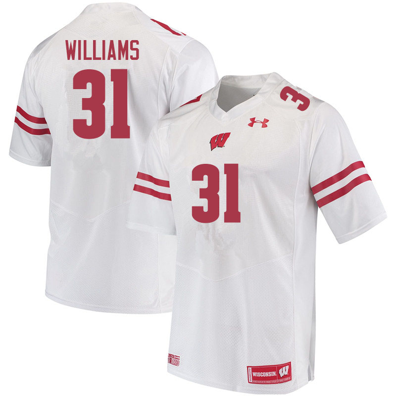 Men #31 Amaun Williams Wisconsin Badgers College Football Jerseys Sale-White - Click Image to Close